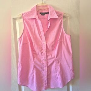 Ralph Lauren Pink Check Sleeveless Top Sz L